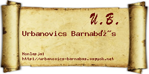 Urbanovics Barnabás névjegykártya