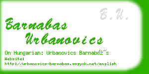 barnabas urbanovics business card